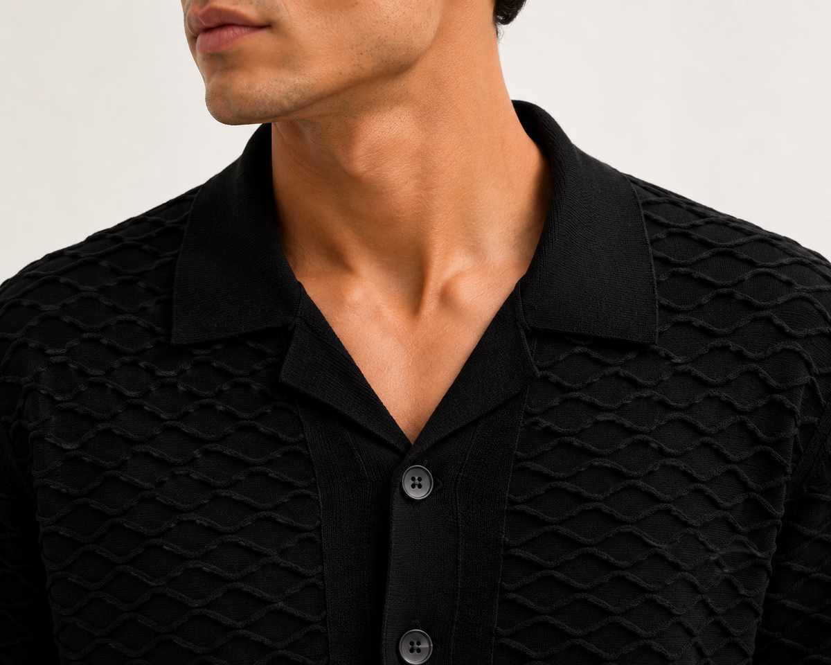 BSTN Diamond Knit Shirt — Noir