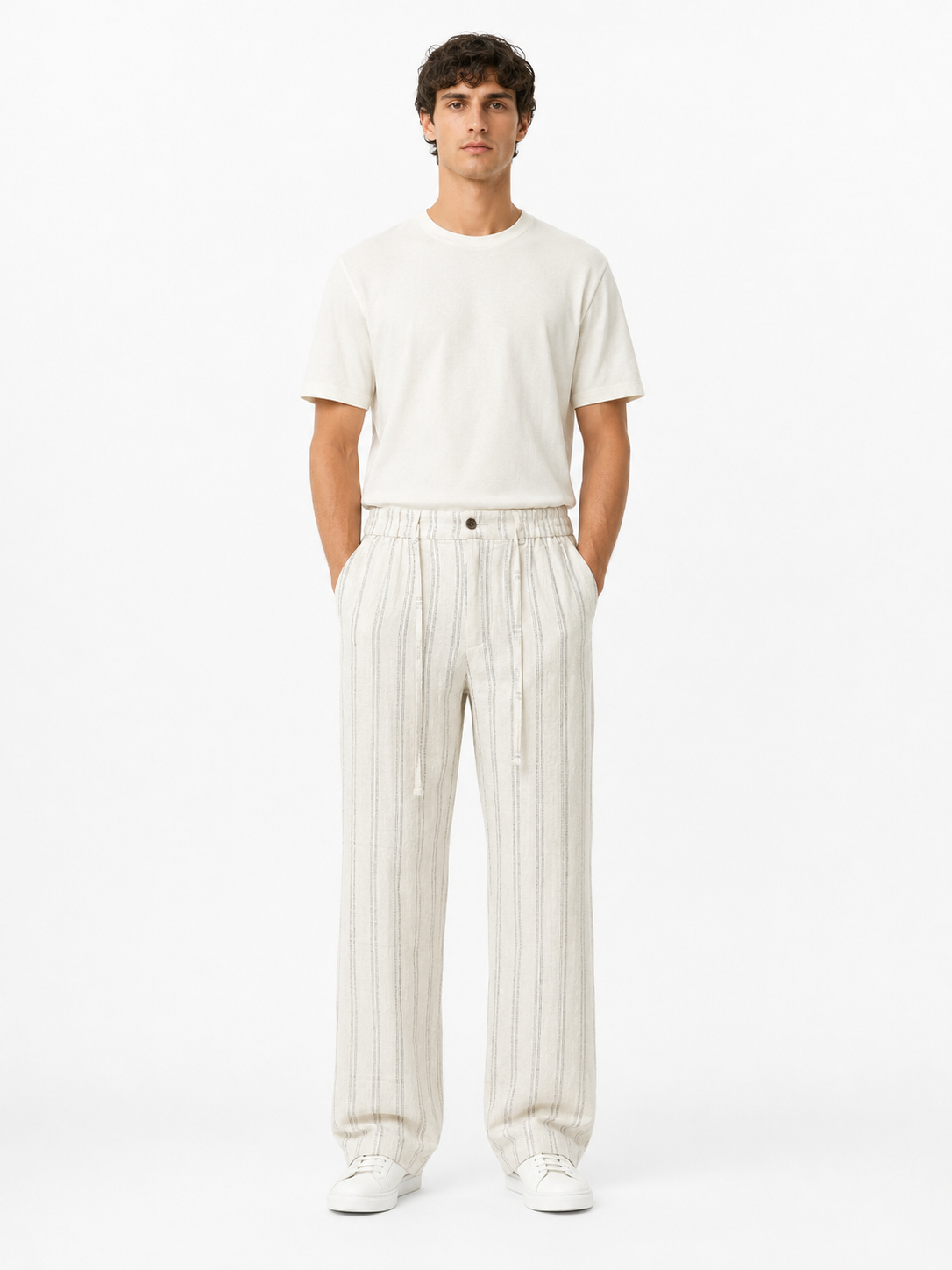 Bold Stripe Linen Trouser
