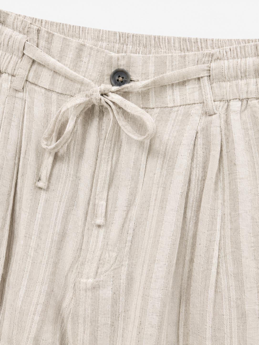 Pleated Linen Drawstring Trouser