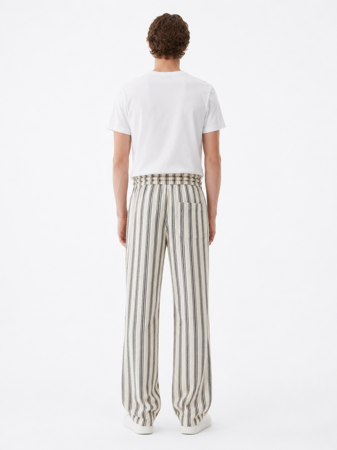 Stripe Linen Drawstring Trouser