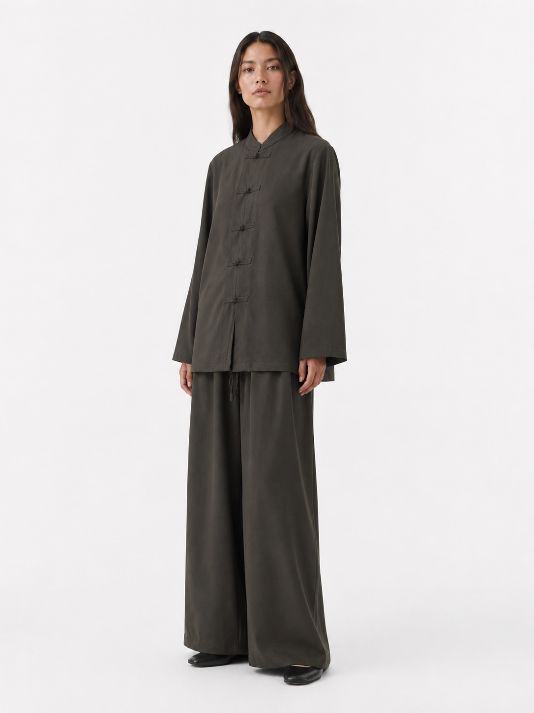 Olive Wide-Leg Palazzo Trouser