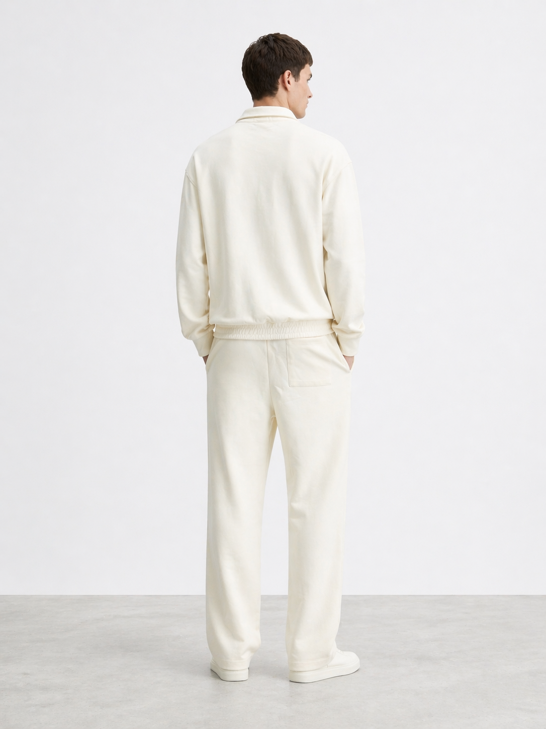 Men's Interlock Co-Ord Set — Cream White