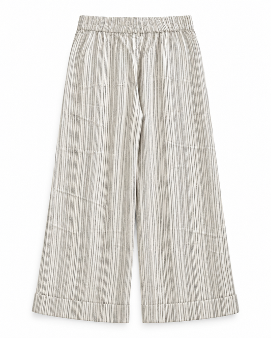 Gazzelle Dash-Stripe Wide-Leg Pant — Ivory Dash
