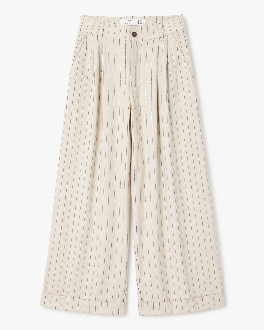 Gazzelle Pinstripe Wide-Leg Pant — Oat Pinstripe