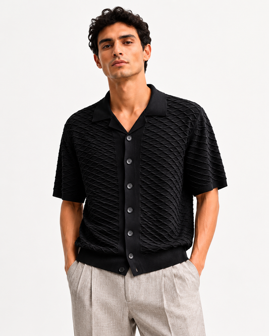 BSTN Diamond Knit Shirt — Noir