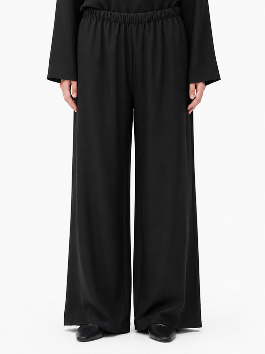 Black Bella Wide-Leg Palazzo Trouser