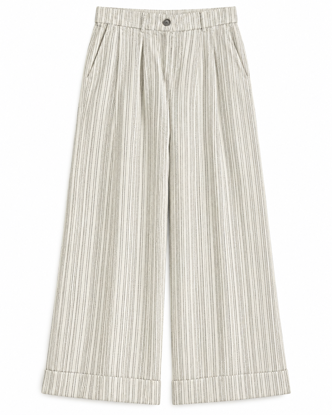 Gazzelle Dash-Stripe Wide-Leg Pant — Ivory Dash