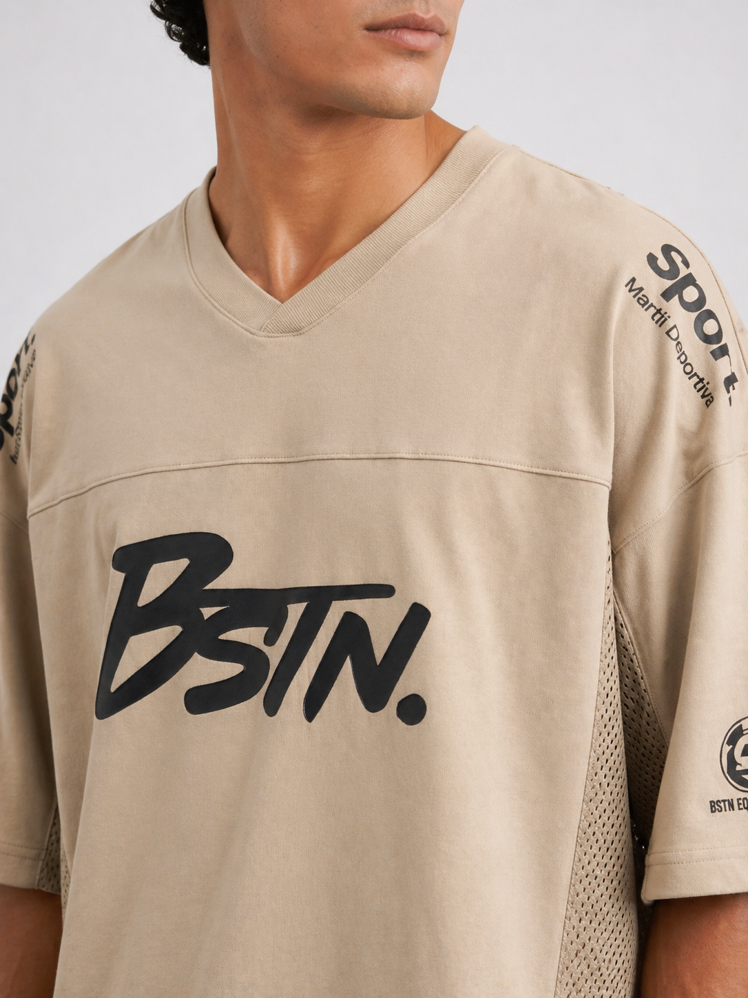 BSTN. Men's Sports Graphic Interlock Tee — Sand Khaki