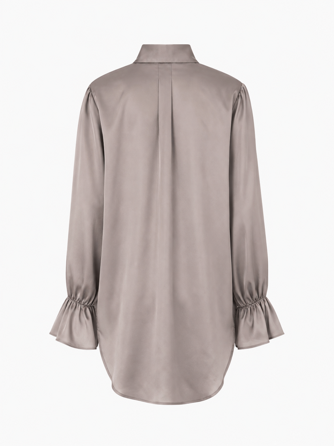 Armani Silk-Satin Statement Shirt — Mink