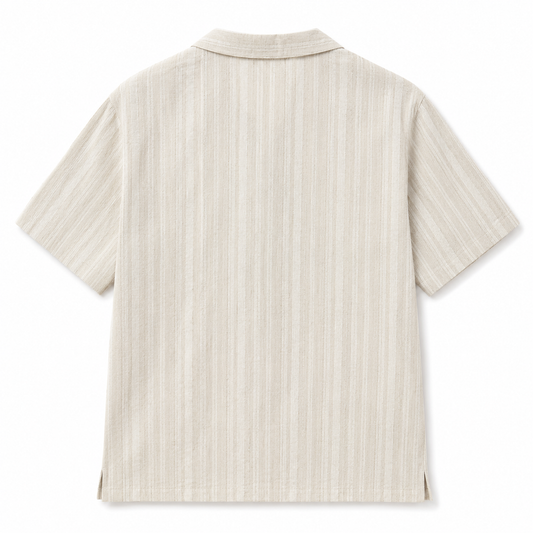 Tonal Stripe Linen Camp Shirt