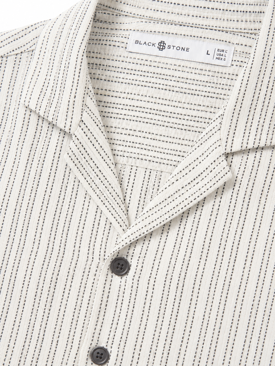 Dotted Pinstripe Linen Camp Shirt