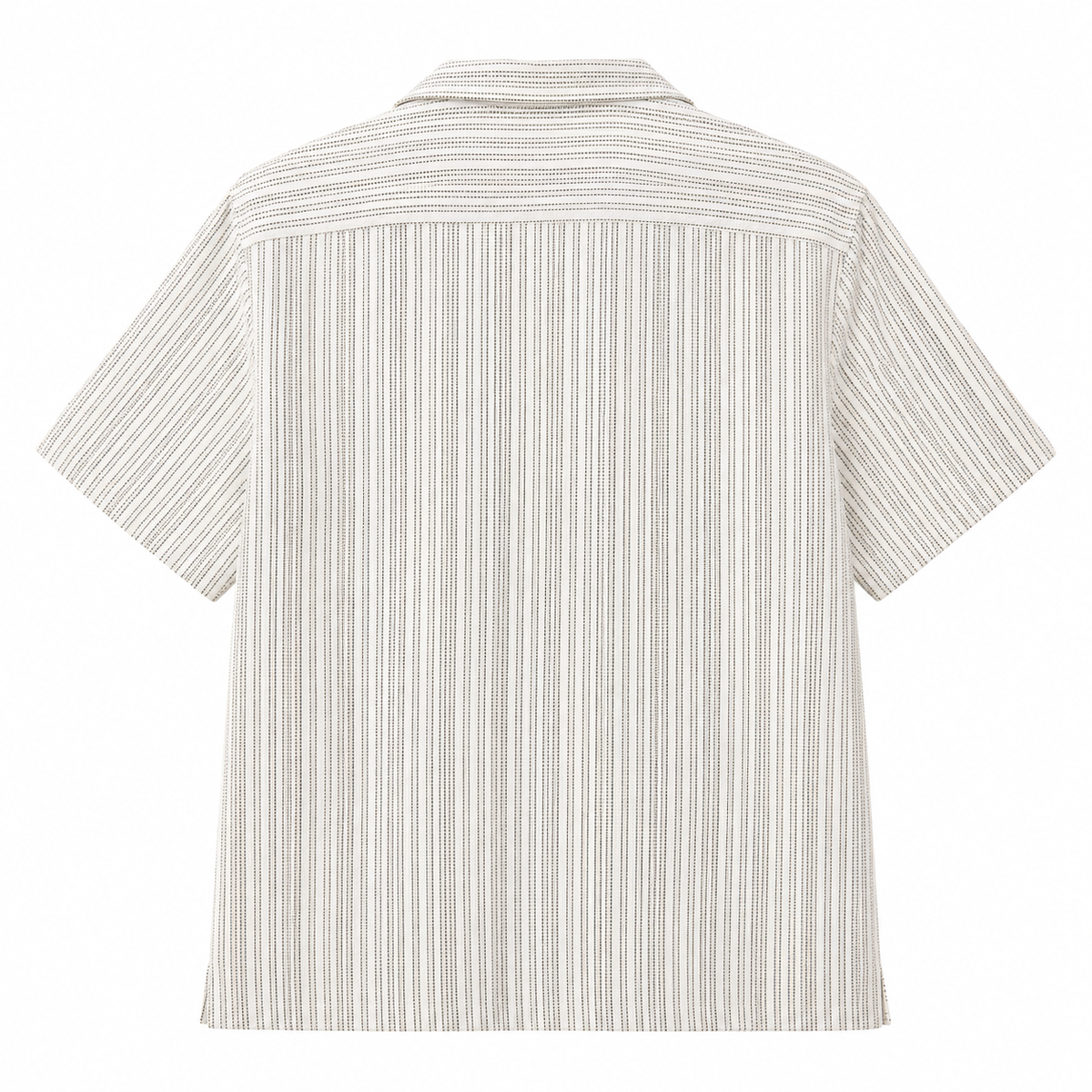 Dotted Pinstripe Linen Camp Shirt