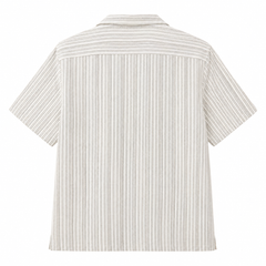 Dotted Pinstripe Linen Camp Shirt