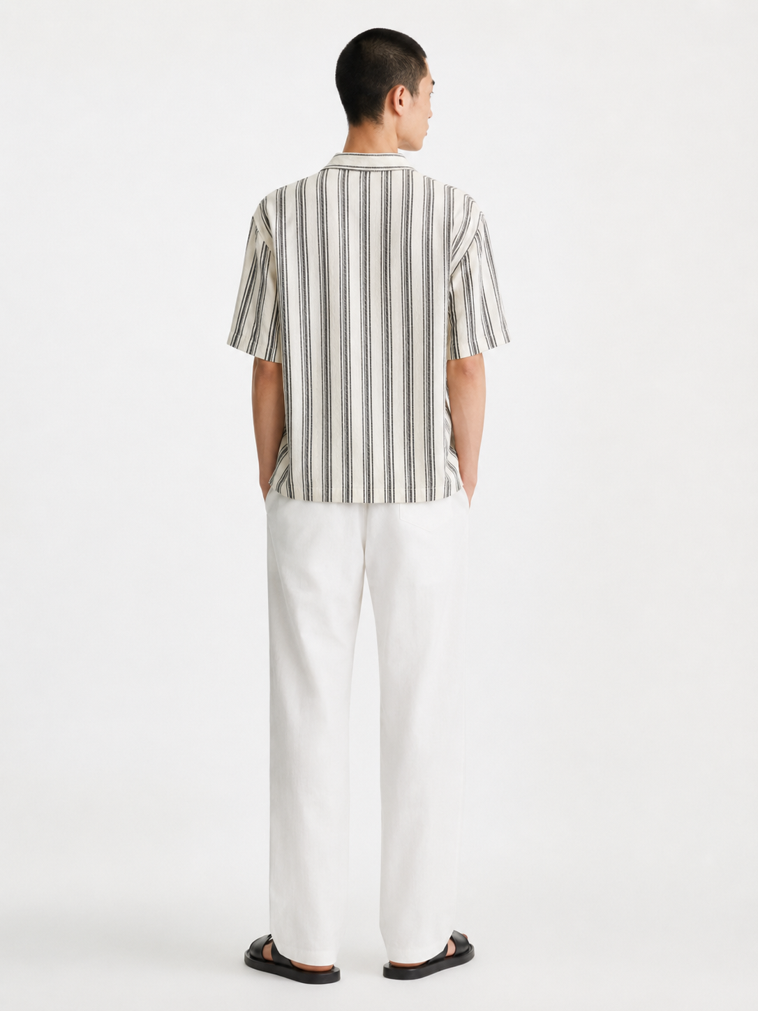 Multi-Stripe Linen Camp Shirt