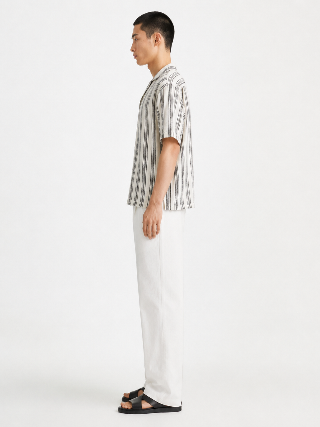 Multi-Stripe Linen Camp Shirt