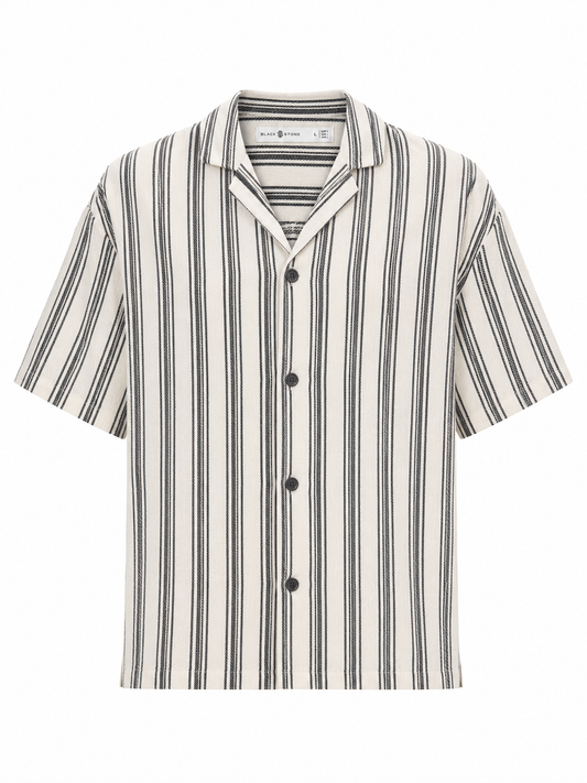 Multi-Stripe Linen Camp Shirt