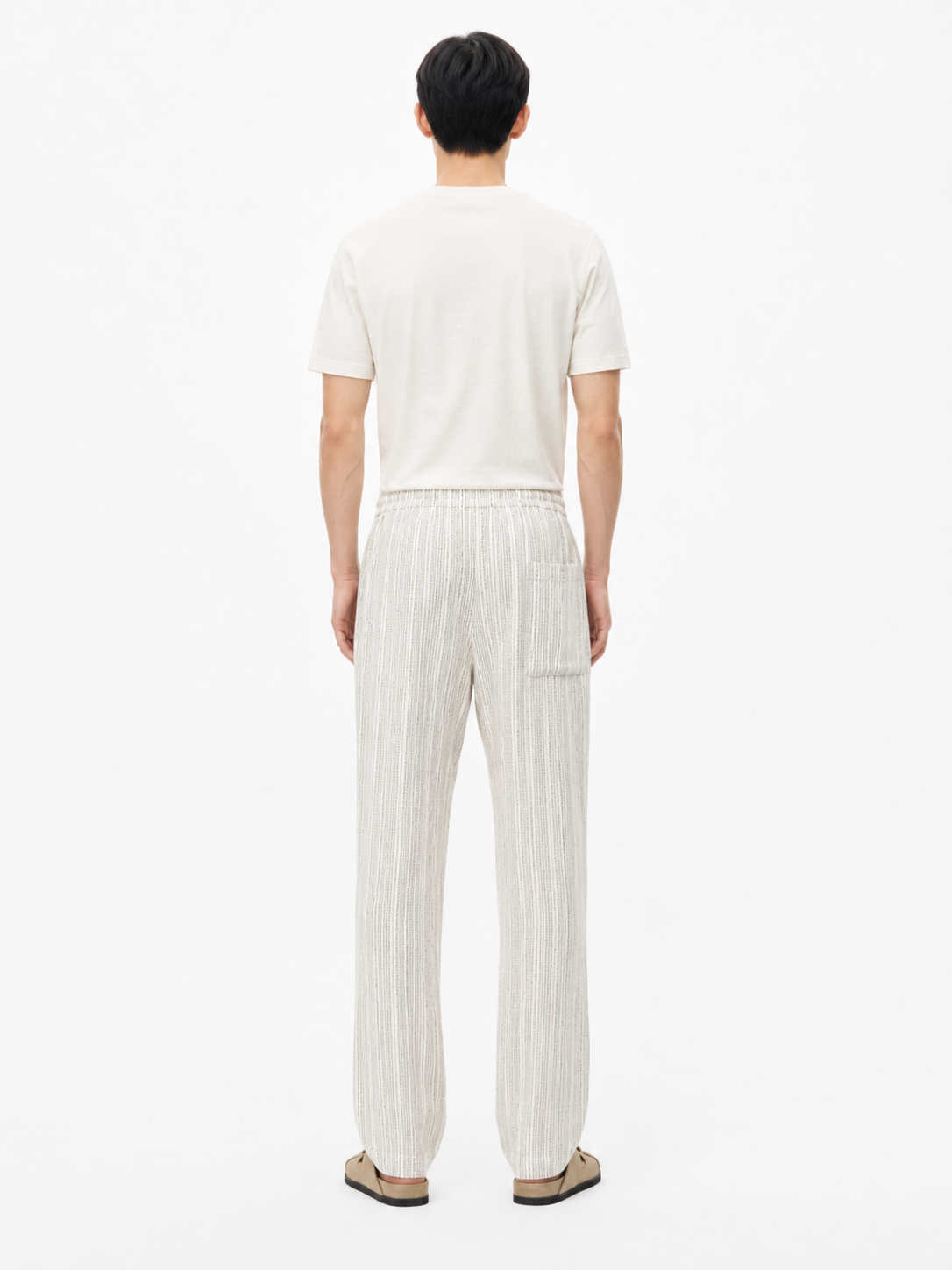 Dotted Pinstripe Linen Trouser