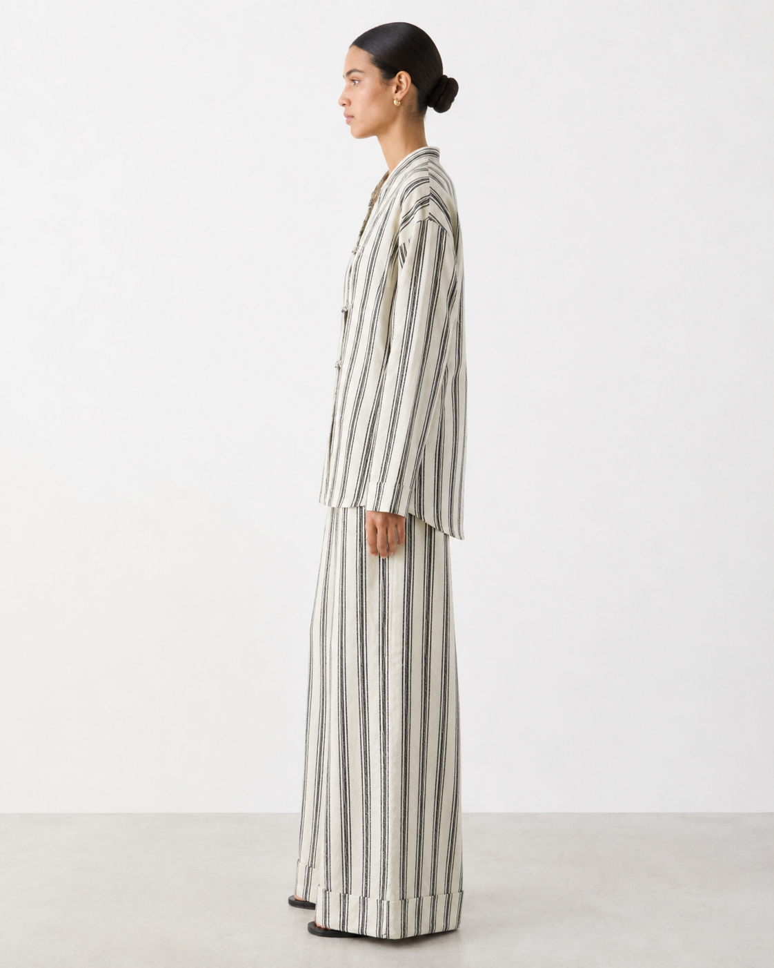 Gazzelle Striped Wide-Leg Pant — Ivory Stripe