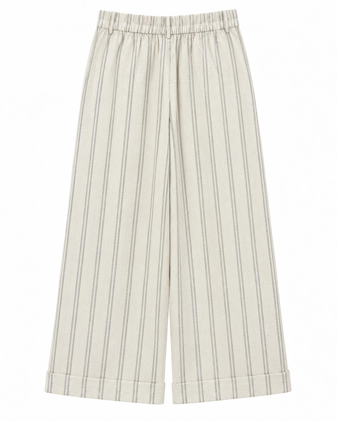 Gazzelle Ticking-Stripe Wide-Leg Pant — Cream Ticking