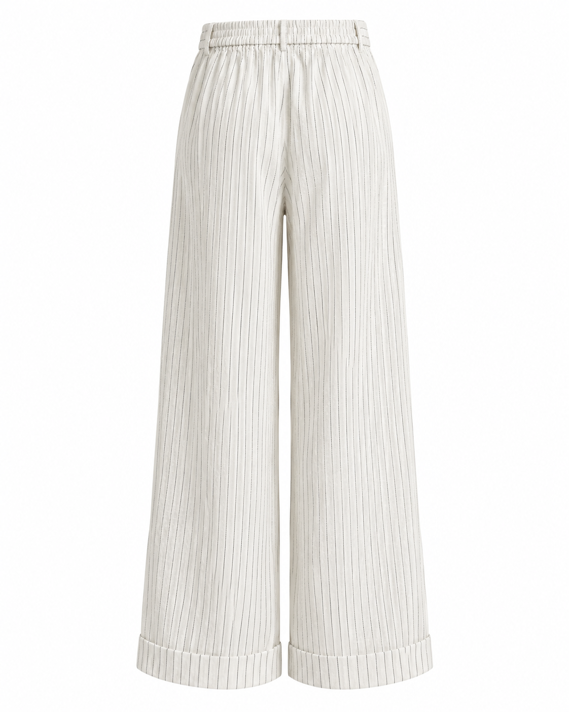 Gazzelle Pinstripe Wide-Leg Pant — White Pinstripe