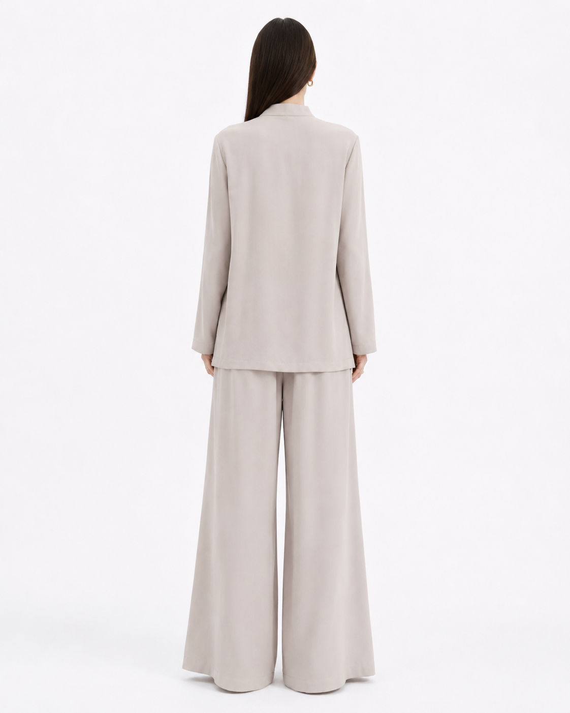 Soft Beige Frog-Closure Top