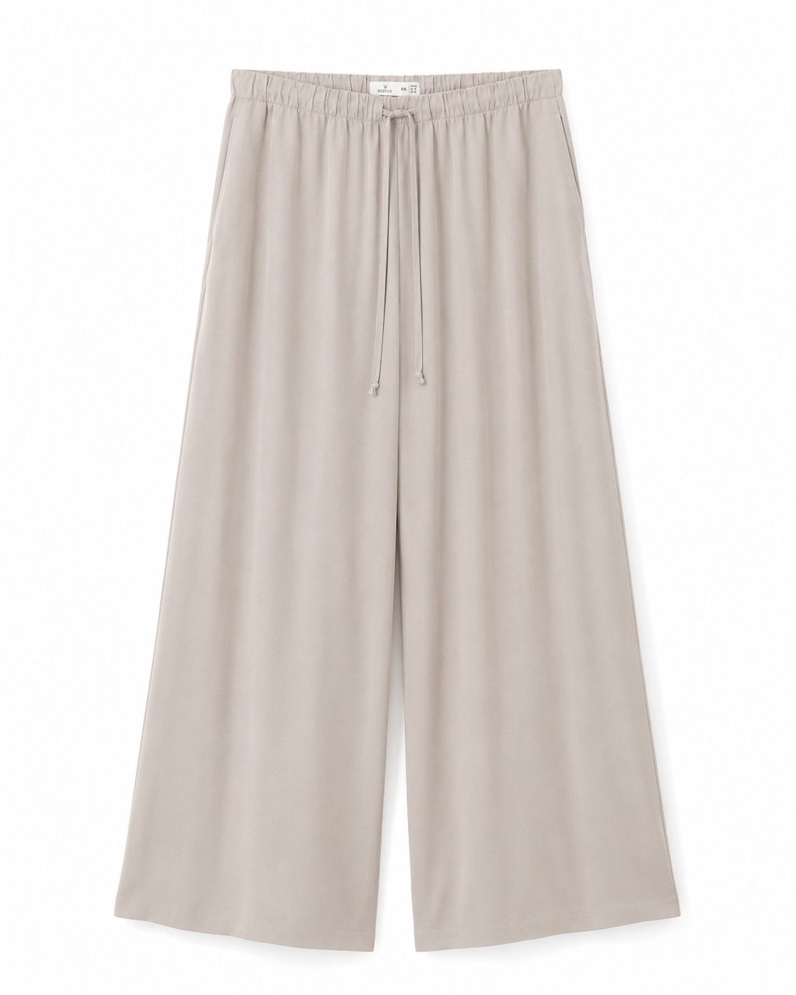 Soft Beige Wide-Leg Palazzo Trouser