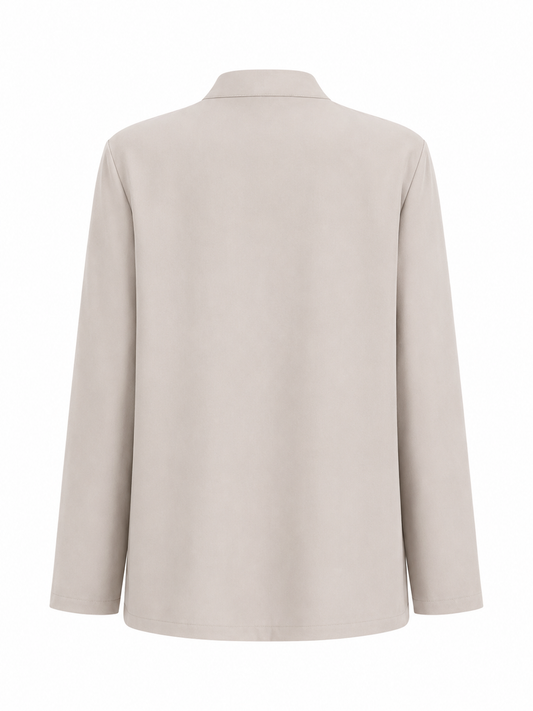 Soft Beige Frog-Closure Top
