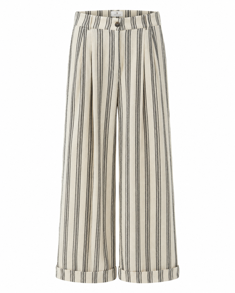 Gazzelle Striped Wide-Leg Pant — Ivory Stripe
