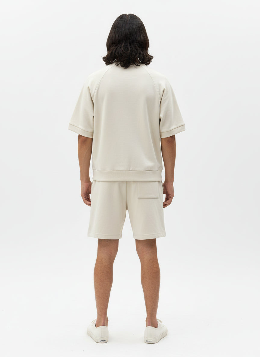 Blackstone Ecru Co-ord Set — Relaxed Short-Sleeve Top & Cargo Shorts
