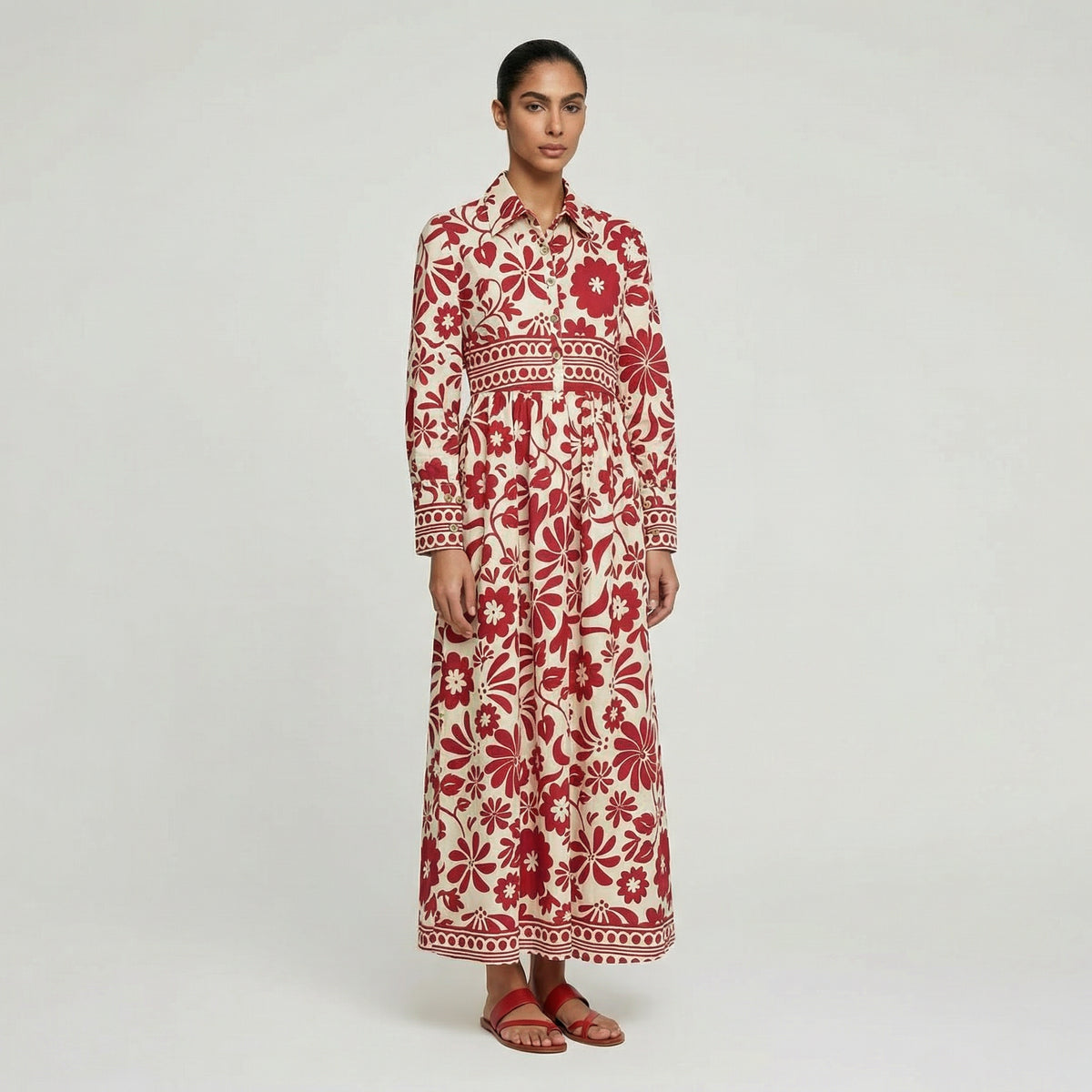 Gazzelle Botanical Maxi Dress - Crimson Red