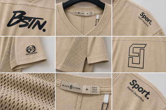BSTN. Men's Sports Graphic Interlock Tee — Sand Khaki