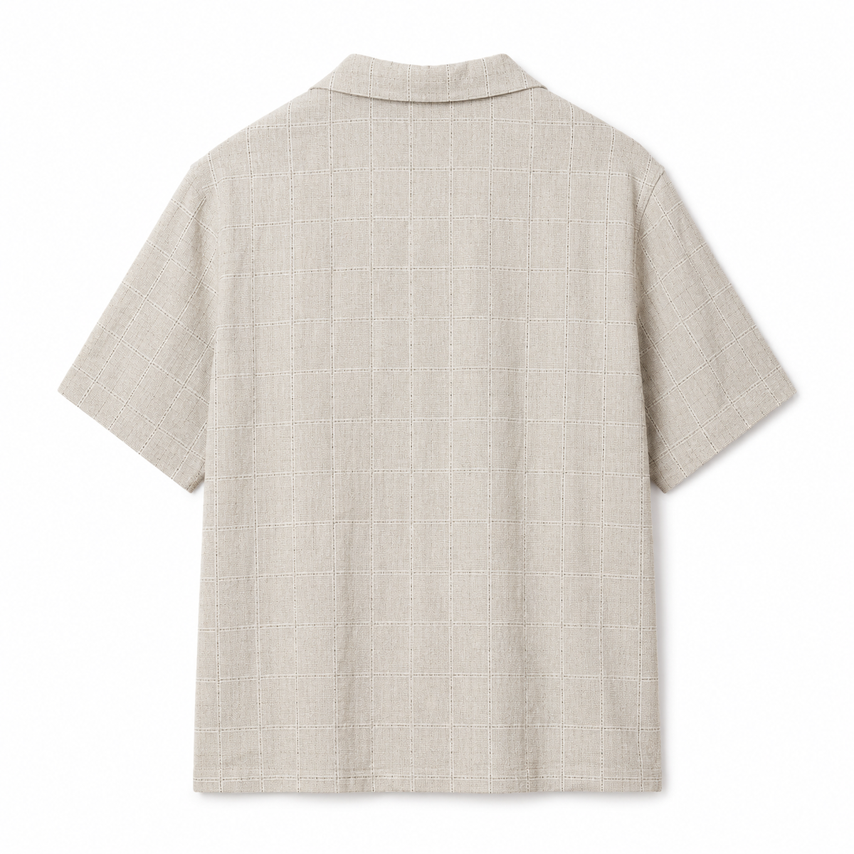 Window-Check Linen Camp Shirt