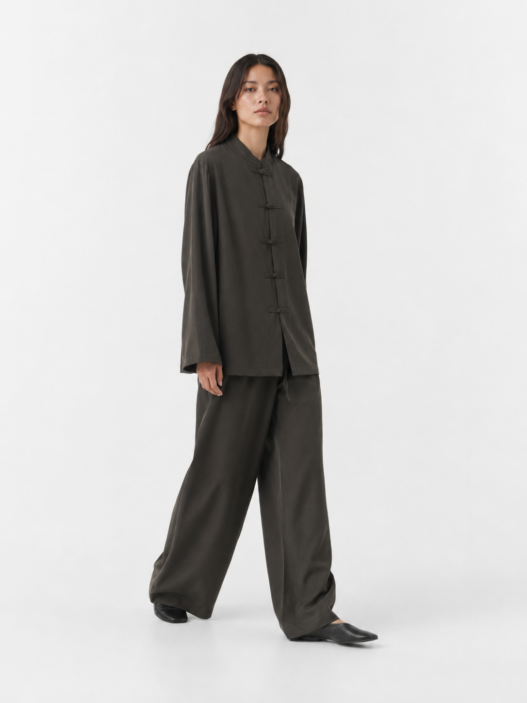 Olive Wide-Leg Palazzo Trouser