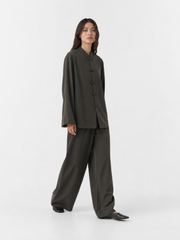 Olive Wide-Leg Palazzo Trouser