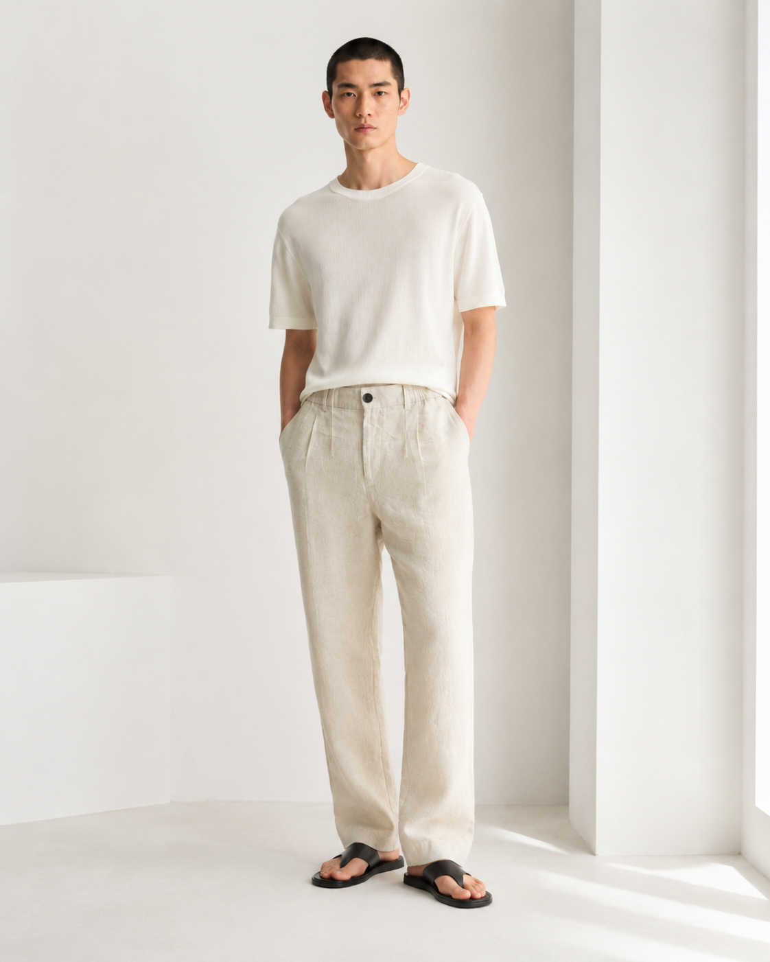 BSTN The Breeze Linen Trouser — Natural