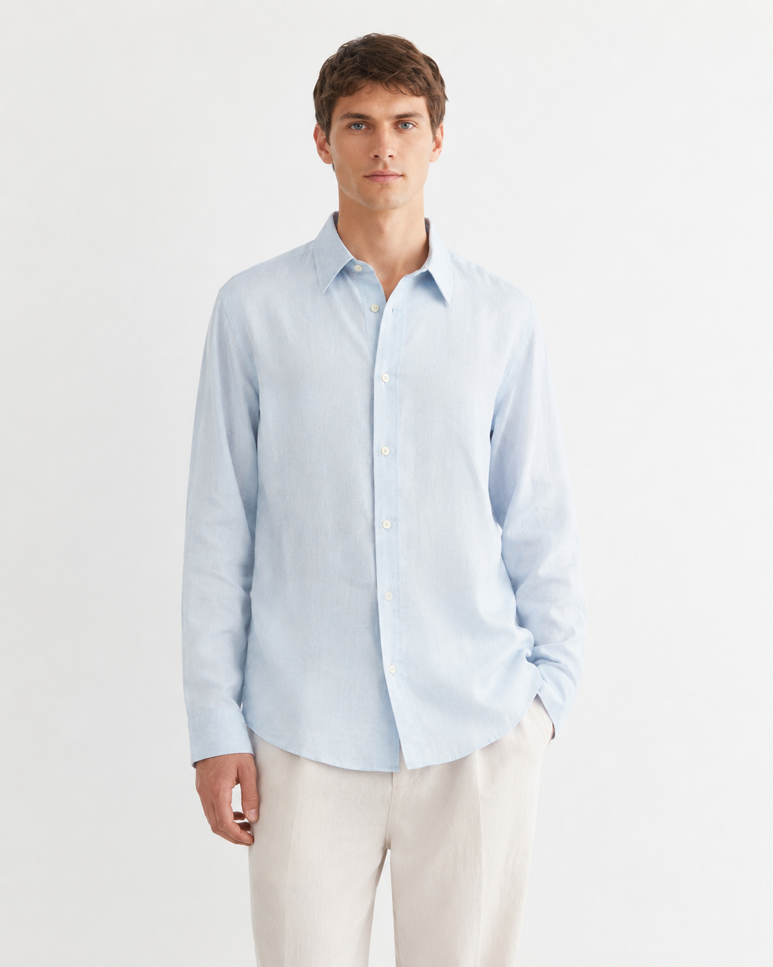 BSTN The Breeze Linen Shirt — Sky Blue
