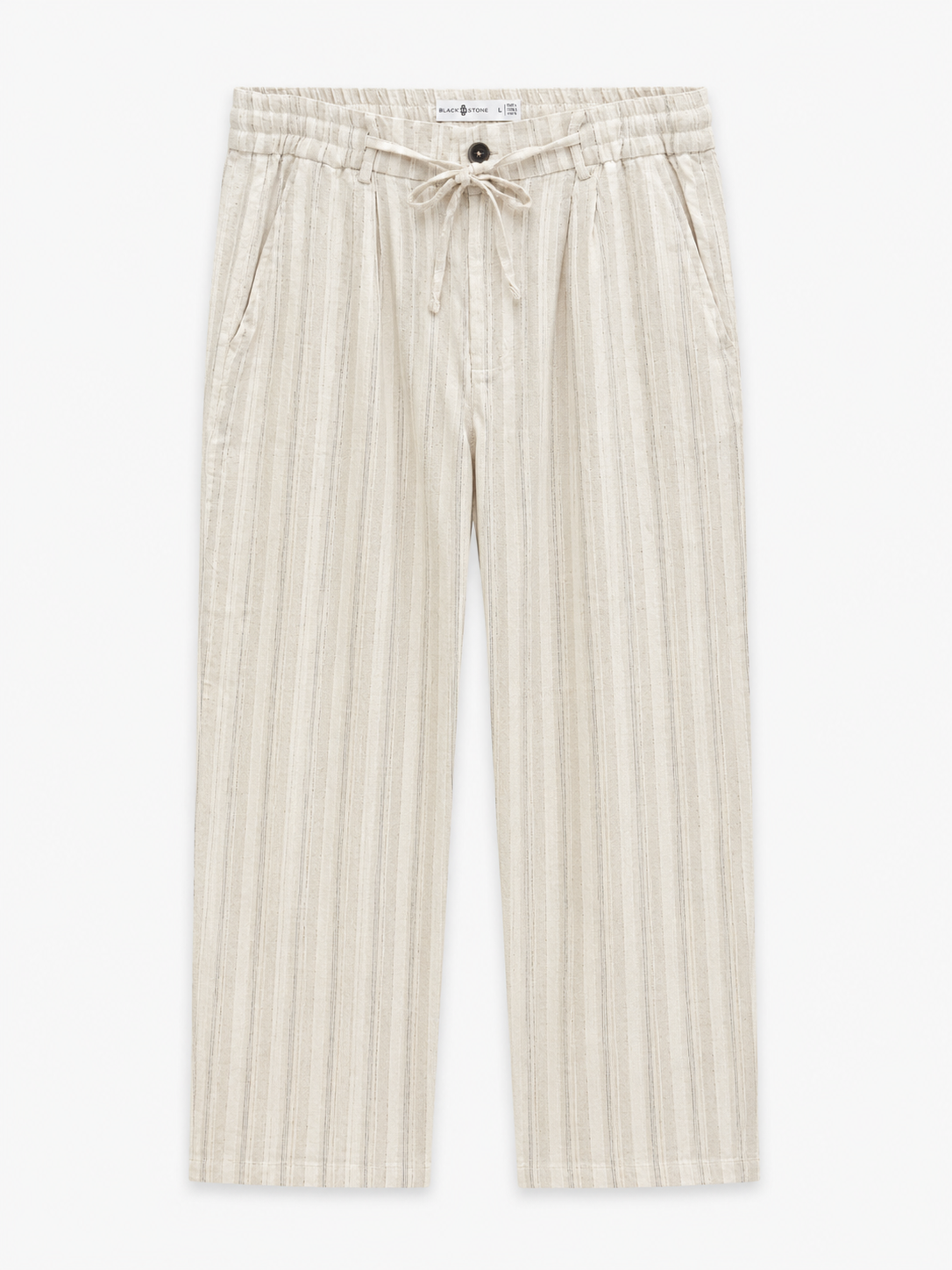 BSTN Pleated Linen Drawstring Trouser Sand Melange