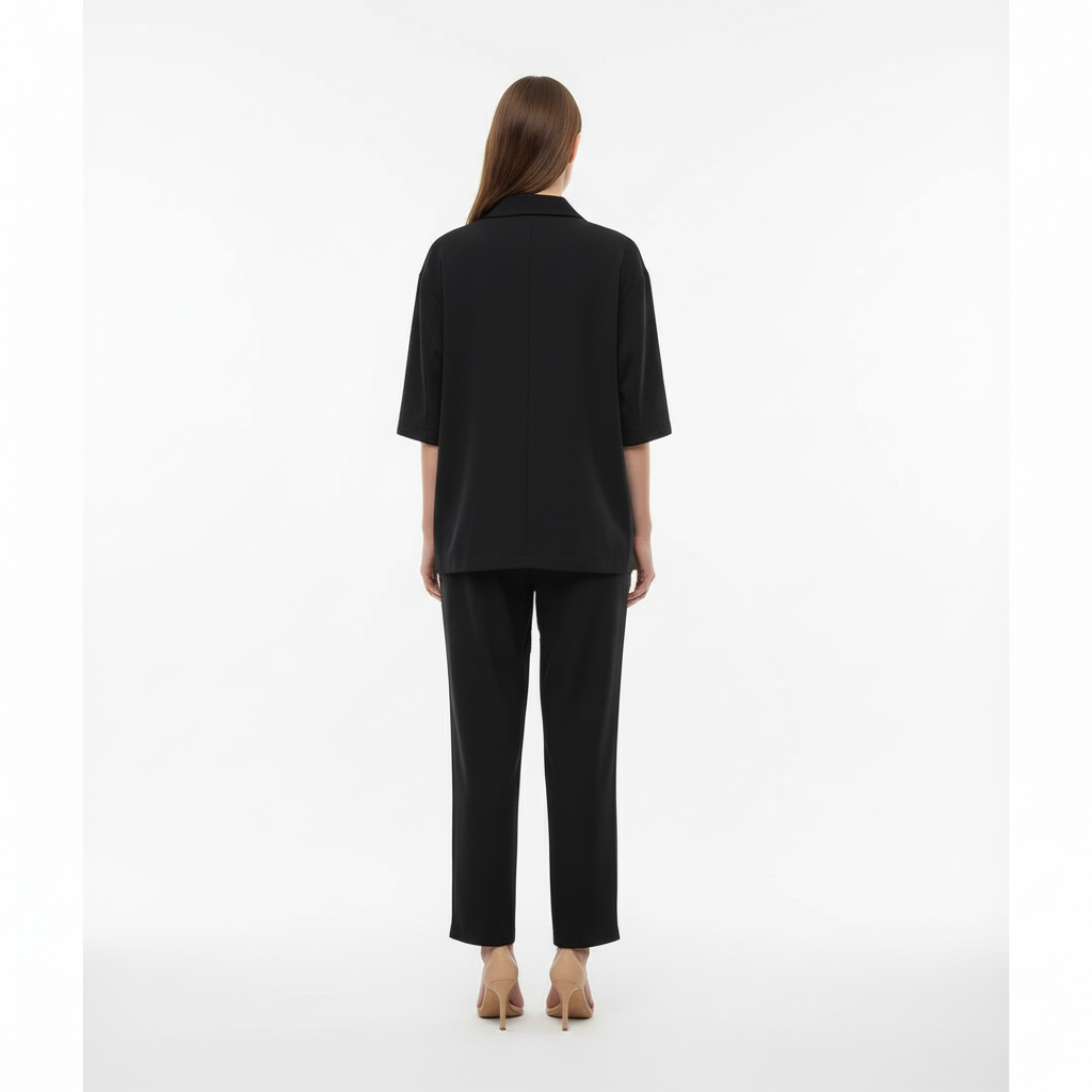 RELAXED FIT DOUBLE-BREASTED JACKET WITH CULOTTES