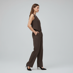 THE COORDINATING WAISTCOAT AND WIDE-LEG TROUSERS
