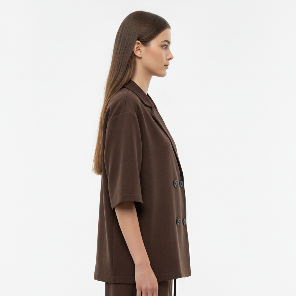 RELAXED FIT DOUBLE-BREASTED JACKET WITH CULOTTES