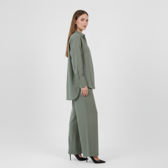 The Effortless Elegance Linen Co-ord Set: Olive Green