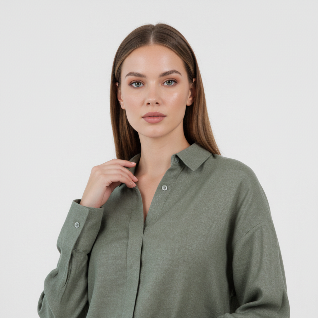 The Effortless Elegance Linen Co-ord Set: Olive Green