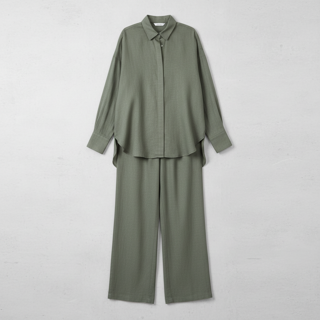 The Effortless Elegance Linen Co-ord Set: Olive Green