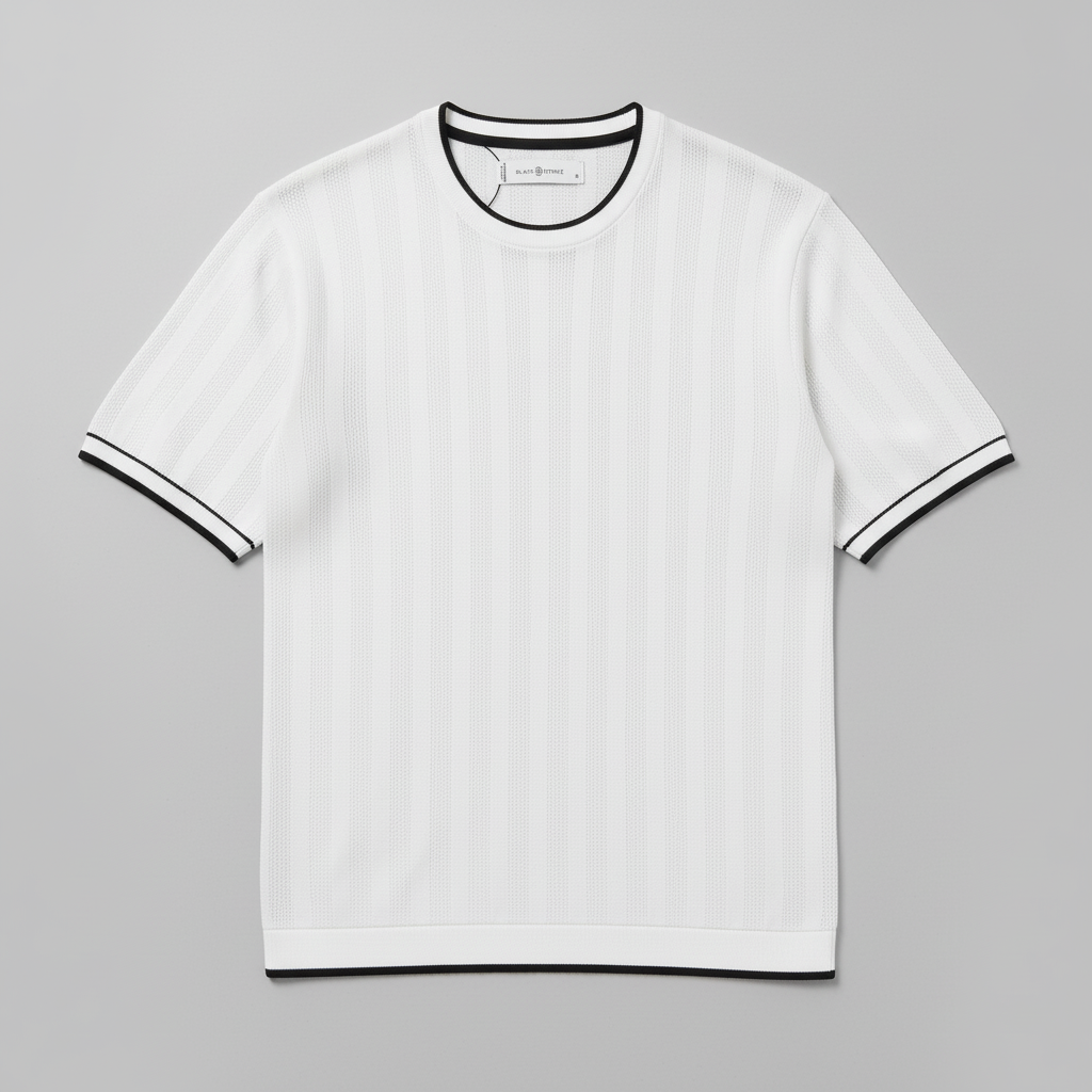 Premium Fit Breathable Knitted T-Shirt — Light Grey