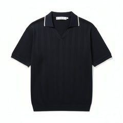 The Dark Navy Knitted Polo