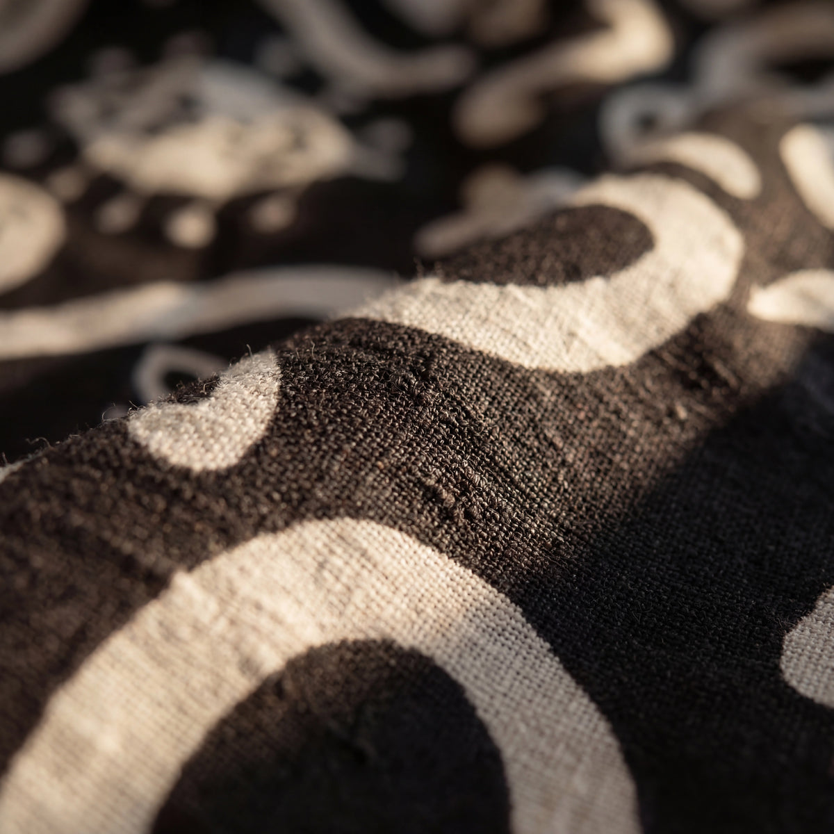 Abstract Tribal Print Maxi Shirt Dress — Noir Edition